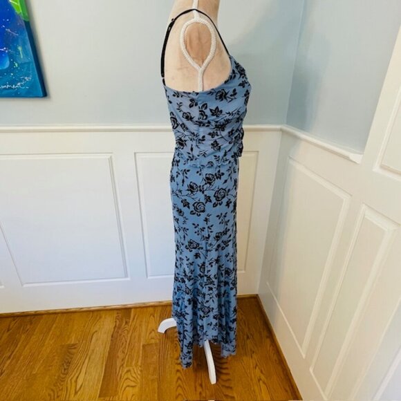 Whimsigoth Velvet Burnout Fairy Goth Grunge Hanky Hem Slip Skirt Set Mesh M/L - Picture 4 of 8